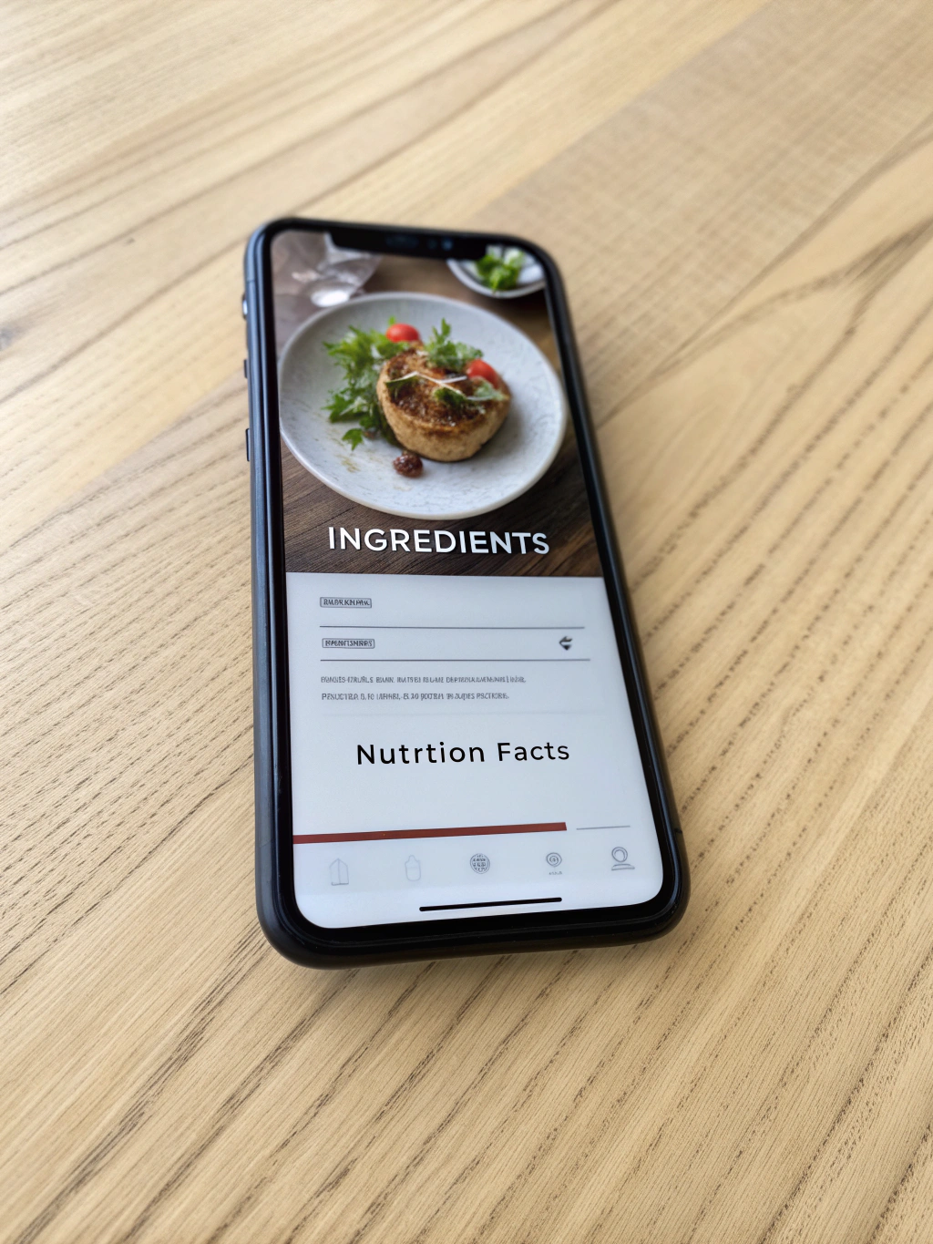 A digital tablet displaying a structured recipe with high-contrast typography